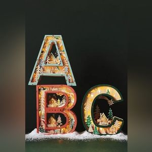 Anthropologie Monogram Wonderland Light Up Scene NWT Letter A